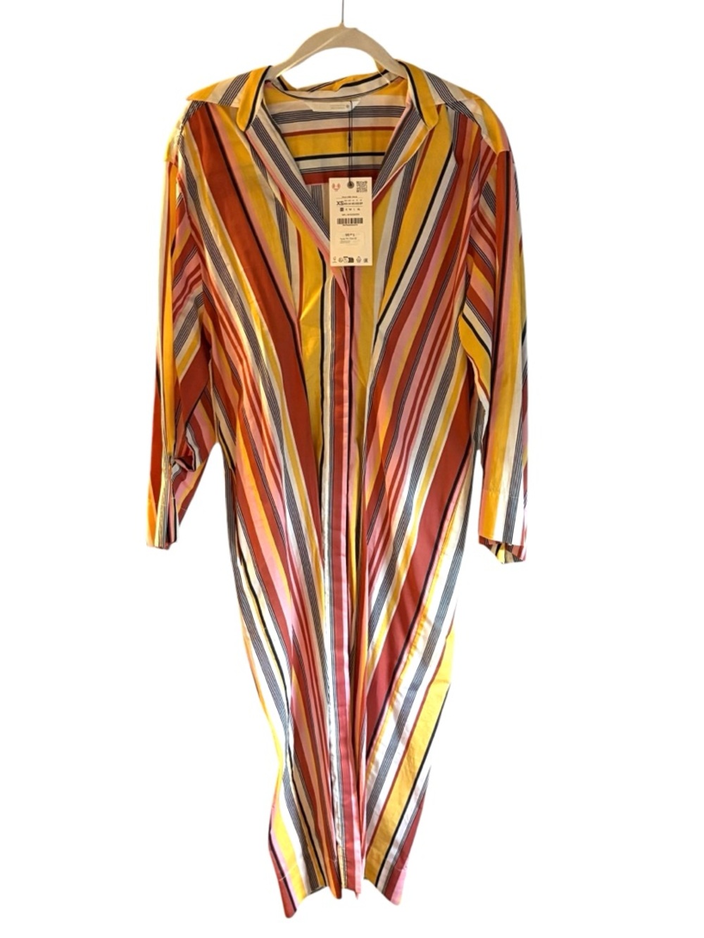 ZARA ZW NWT Collection Striped Cotton Shirt Dress in Sz XS - Picture 5 of 8